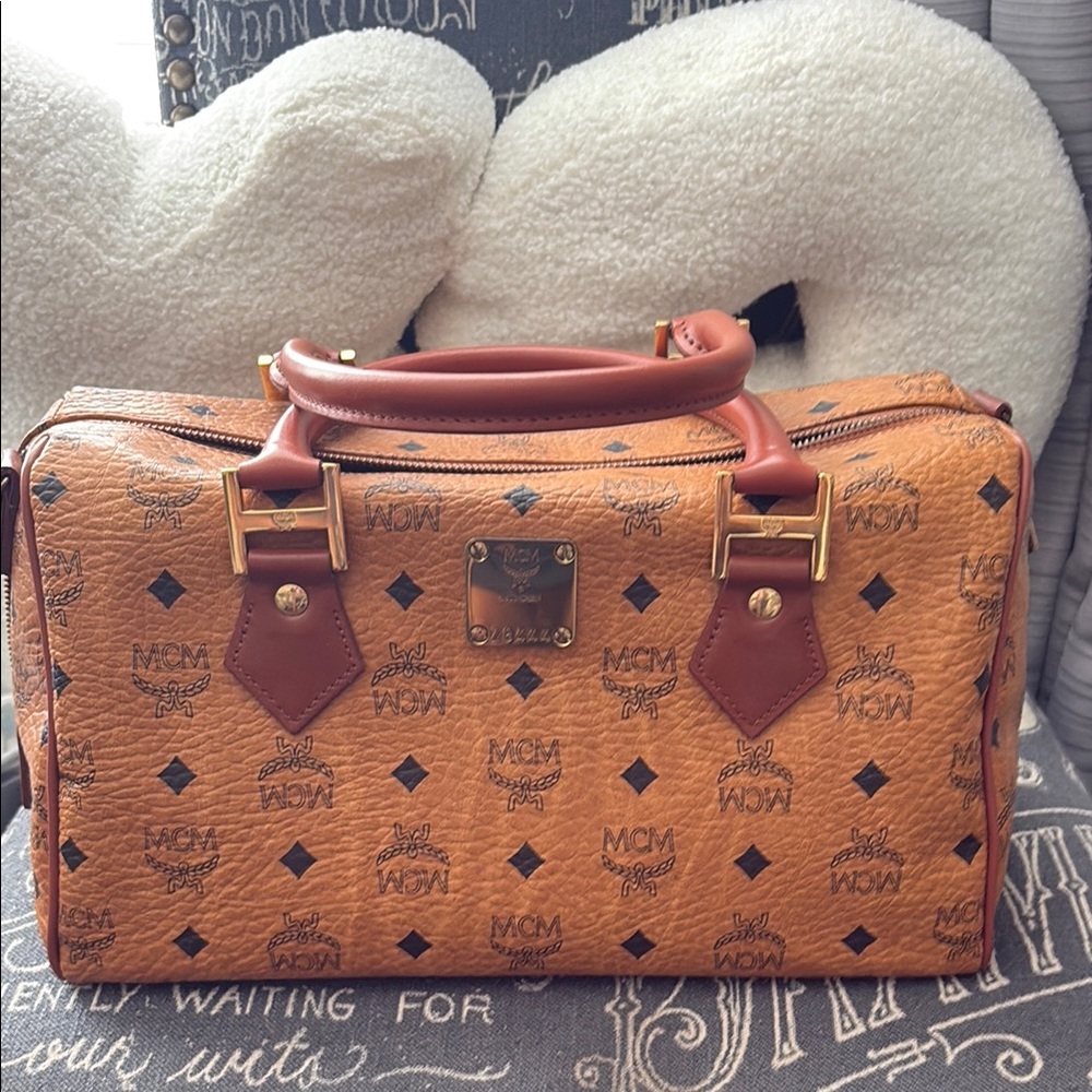 Vintage MCM Tan Visetos Duffle Bag